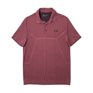 Under Armour Polo Shirt Mens Medium Plum Black Vanish Seamless Mapped Loose Golf